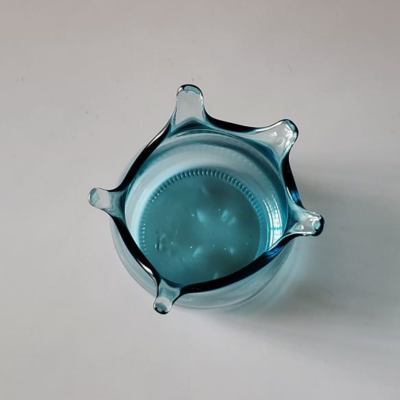 【再販】みずいろ ミルククラウンの花瓶 Re-glass リグラス 5枚目の画像