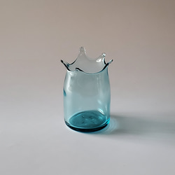 【再販】みずいろ ミルククラウンの花瓶 Re-glass リグラス 4枚目の画像