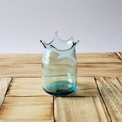 【再販】みずいろ ミルククラウンの花瓶 Re-glass リグラス 1枚目の画像