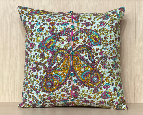 約40cm角 手刺繍のリメイククッションカバー パキスタン パッチワーク