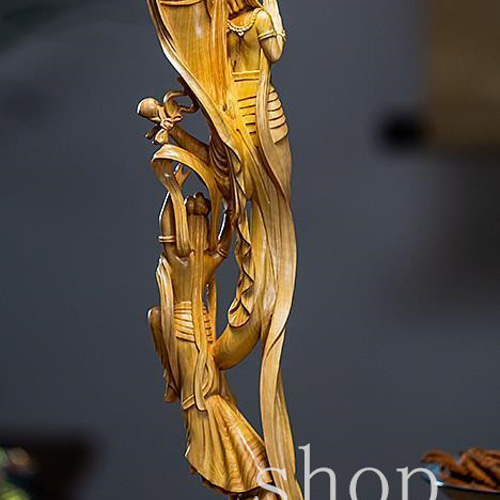 MD322【極上の木彫】仏教工芸品 総柘植材 観音像 木彫り極上品 MD322【極上の木彫】仏教工芸品 総柘植材 観音像 木彫り極上品