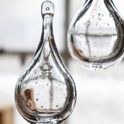 新作「あまつぶのオーナメント」スウェーデンクリスタル ナチュラル 水滴  透明 ドット 水玉模様 サンキャッチャー 8枚目の画像