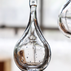新作「あまつぶのオーナメント」スウェーデンクリスタル ナチュラル 水滴  透明 ドット 水玉模様 サンキャッチャー 3枚目の画像