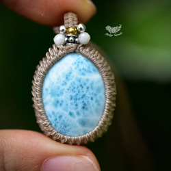 波浪紋 larimar macrame 吊墜 598 第2張的照片