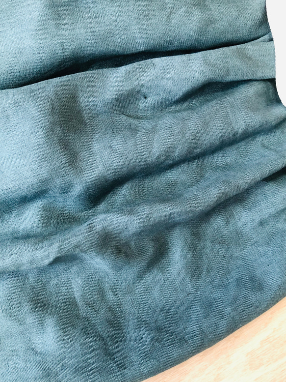 リネン100％ ふんわり柔らか　タックギャザースカート　ロングスカート✳︎ビジリアンカラー 10枚目の画像