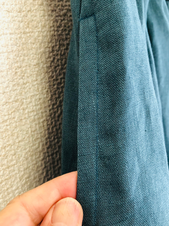 リネン100％ ふんわり柔らか　タックギャザースカート　ロングスカート✳︎ビジリアンカラー 6枚目の画像