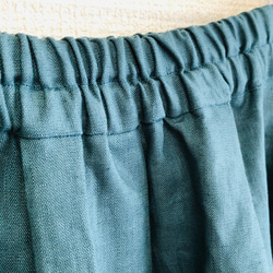 リネン100％ ふんわり柔らか　タックギャザースカート　ロングスカート✳︎ビジリアンカラー 7枚目の画像