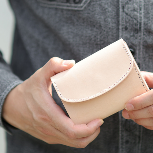 ミニウォレット 三つ折り コンパクト 財布 ヌメ革 ナチュラル WT