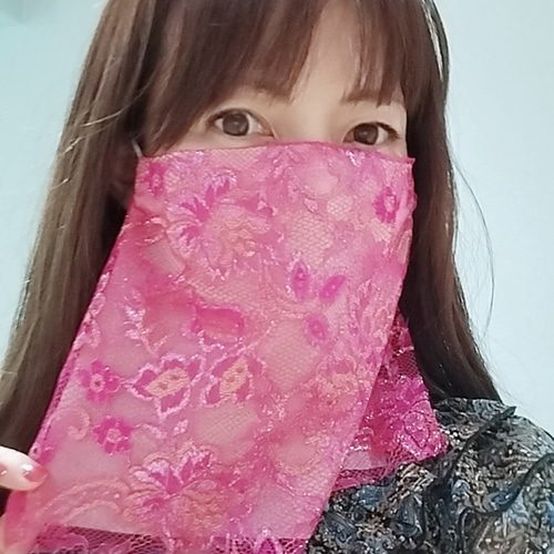 フェイスベール、おしゃれマスク(ローズピンク) その他マスク