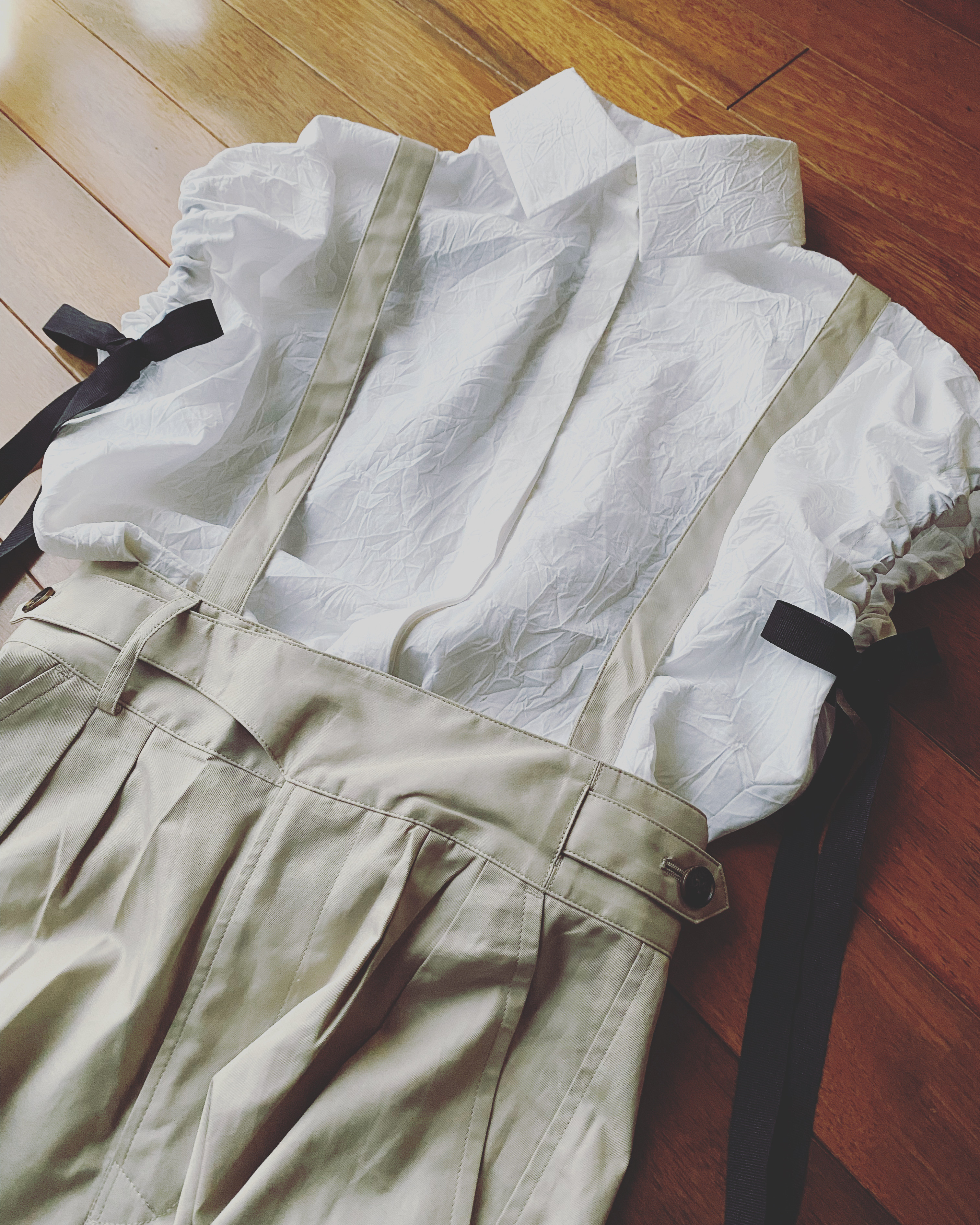 ハンドメイド　大人なフレンチスリーブシャツ