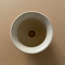 ちいさな白い半分しのぎの植木鉢#154【植木鉢】【プランター】【plant pot】 3枚目の画像