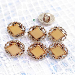 13mm/15mm (8pcs/set)淑女風格琺瑯銀色小鈕扣 第8張的照片