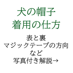 犬の帽子＊綿麻ヘリンボーンエアータンブラー　カーキ（黒ゴム）＊Mサイズ＝4㎏前後の小型犬用 3枚目の画像