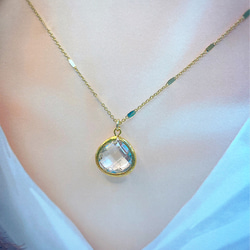 antique crystal necklace（gold） 3枚目の画像