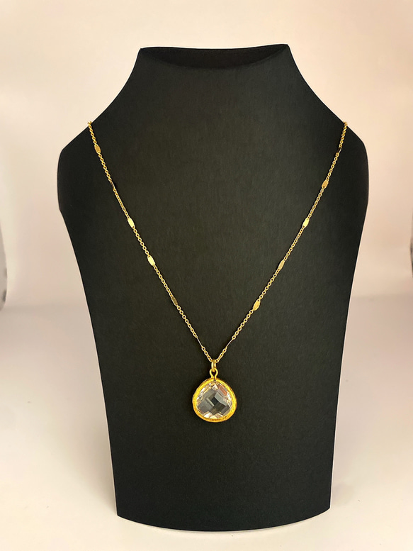 antique crystal necklace（gold） 1枚目の画像