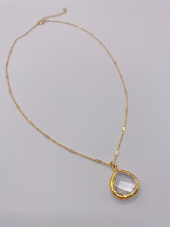 antique crystal necklace（gold） 2枚目の画像