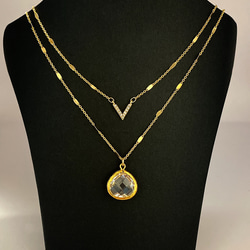 antique crystal necklace（gold） 4枚目の画像