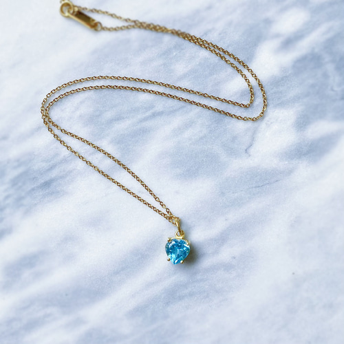 ハート型♡極上スイスブルートパーズのネックレス -Clarith