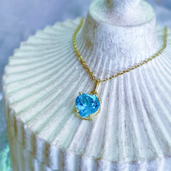 ハート型♡極上スイスブルートパーズのネックレス -Clarith