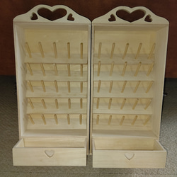 ミシン糸+ボビン 50個収納 便利な糸立て木製裁縫箱 ソーイングボックス