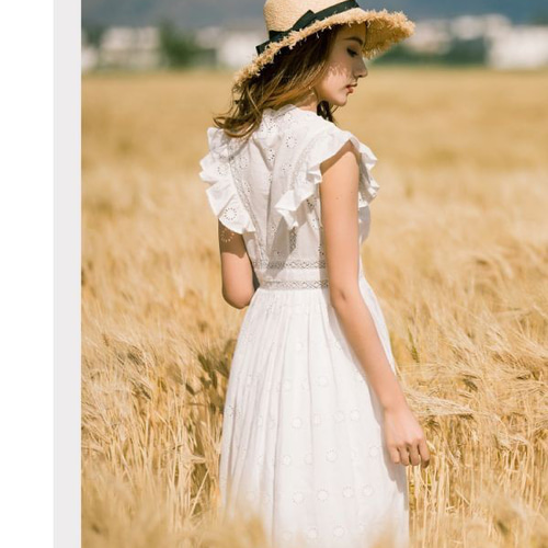 美品✨SANDRO サンドロ フリルカラー フリル袖 レース刺繍ロングワンピース ロングワンピース フリル袖フリルワンピース ロング丈 ノースリーブ