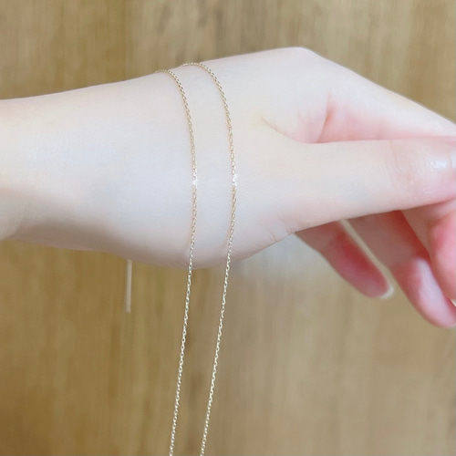 チャーム付け替え可能】10K 50cm スライドピン ネックレス 基礎金具 