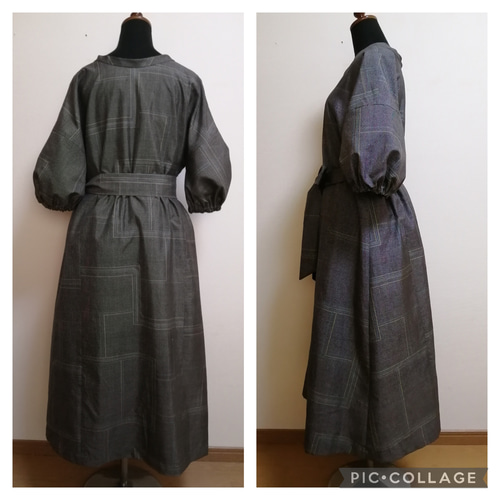 SOLD 着物リメイク ワンピース 大島紬 ワンピース さらあお 通販