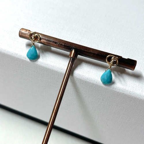 14kgf＊アリゾナ産スリーピングビューティ ターコイズ ピアス