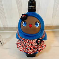 ハートとネイビーのお花柄 らぼっと ラボット LOVOT お洋服