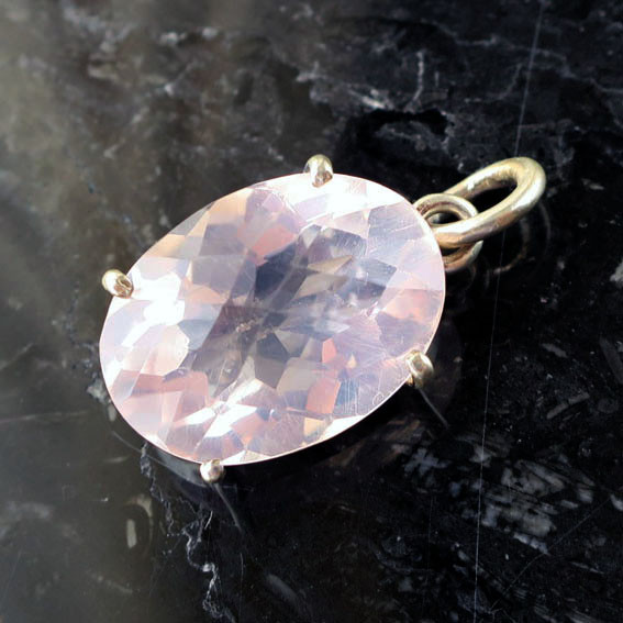 ローズクォーツ ペンダント SV925 ローズカット 爪留め フェミニン ピンク 天然石ジュエリー  桜2026