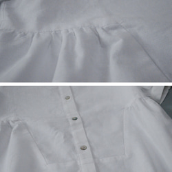 綿麻素材　襟元フリル付き大人可愛い半袖トップス♪ 11枚目の画像