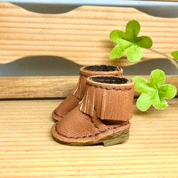 森き　ショートフリンジブーツ　ウエスタン　miniature boots. 2枚目の画像
