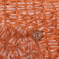 パワーネットプリント生地　かご編み柄　オレンジ　（約108ｃｍ×約50ｃｍ）　【ハンドメイドのための小さな布】p2045 3枚目の画像