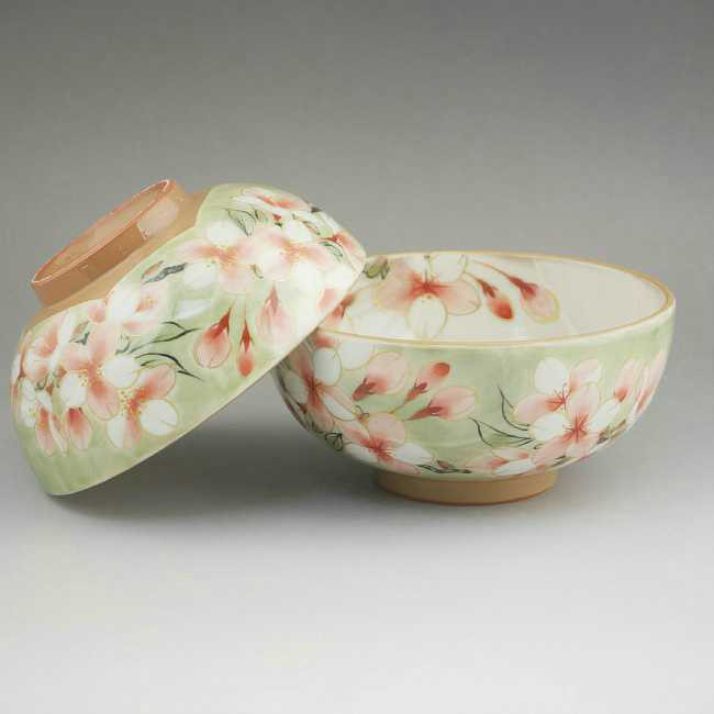 ◇商品番号 11152 都桜夫婦茶碗 陶あん 茶碗・めし碗 松韻堂