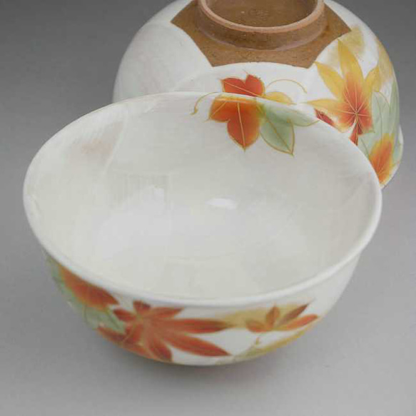 ◆商品番号　11155 錦秋夫婦茶碗　陶あん 5枚目の画像