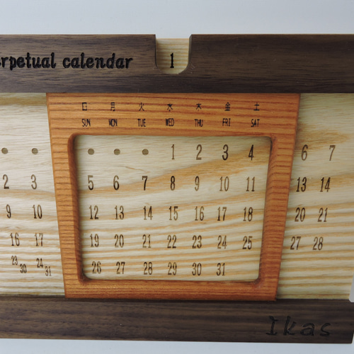 万年カレンダー 月表示スライド式 カレンダー 彫昌 通販 14330127