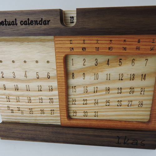 万年カレンダー 月表示スライド式 カレンダー 彫昌 通販 14330127