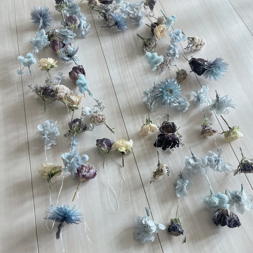 ドライフラワー♡ガーランド♡ボリュームいっぱい水色【220】 ドライフラワー♡ガーランド♡ボリュームいっぱい水色【220】 ドライ