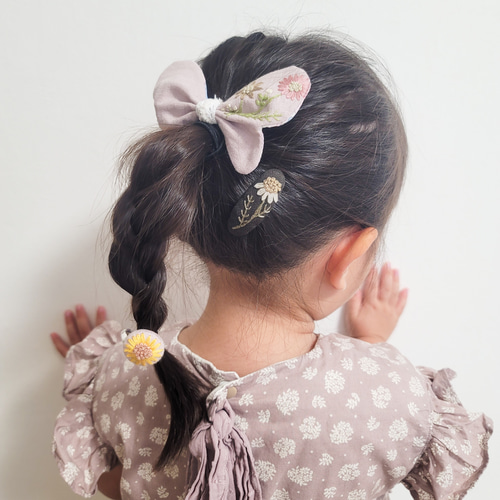 ♡販売品♡刺繍くるみボタン22mm ヘアアクセサリー くるみボタン 