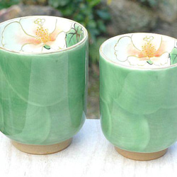 ◆產品編號 6316 Fuyo Oribe 情侶茶杯 陶瓷豆沙 第6張的照片