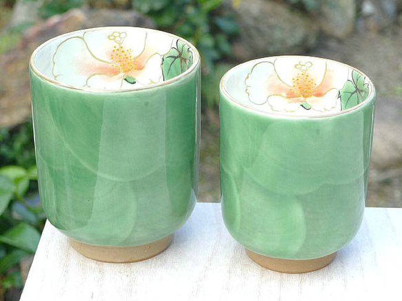 ◆產品編號 6316 Fuyo Oribe 情侶茶杯 陶瓷豆沙 第6張的照片