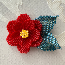 シェイプドステッチでつくる＊ダリア(ピンク)のブローチ キット