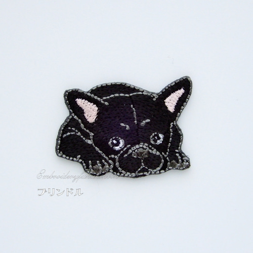 フレブルのチラ見 刺繍ワッペン 犬ワッペン フレンチブルドッグ フレブルのチラ見 刺繍ワッペン 犬ワッペン フレンチブルドッグ