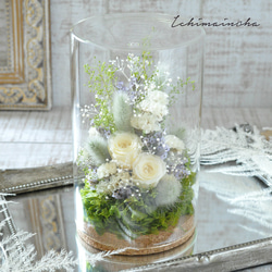 ✽やさしく寄り添う✽モダンなお供え花【funeral glass flower 〜white～ 】 1枚目の画像