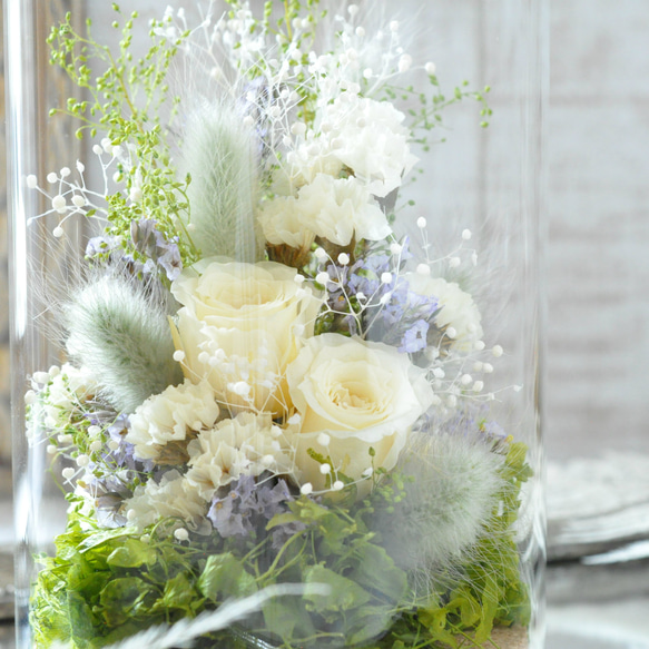 ✽やさしく寄り添う✽モダンなお供え花【funeral glass flower 〜white～ 】 10枚目の画像