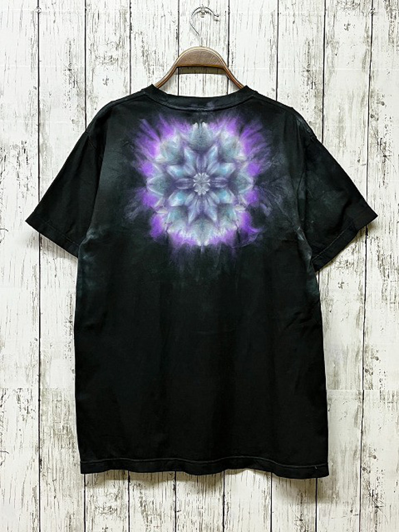 Hippies Dye☆Ｔシャツ Mサイズ タイダイ曼荼羅　ブラック HD16-97 3枚目の画像