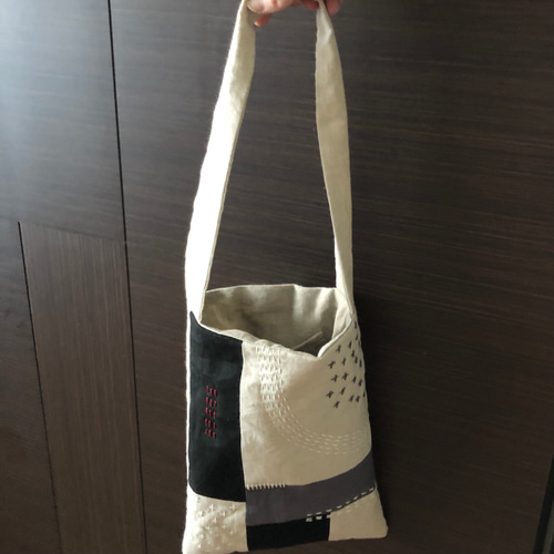 送料無料⭐︎新作⭐︎パッチワークトートバッグ⭐︎刺し子刺繍