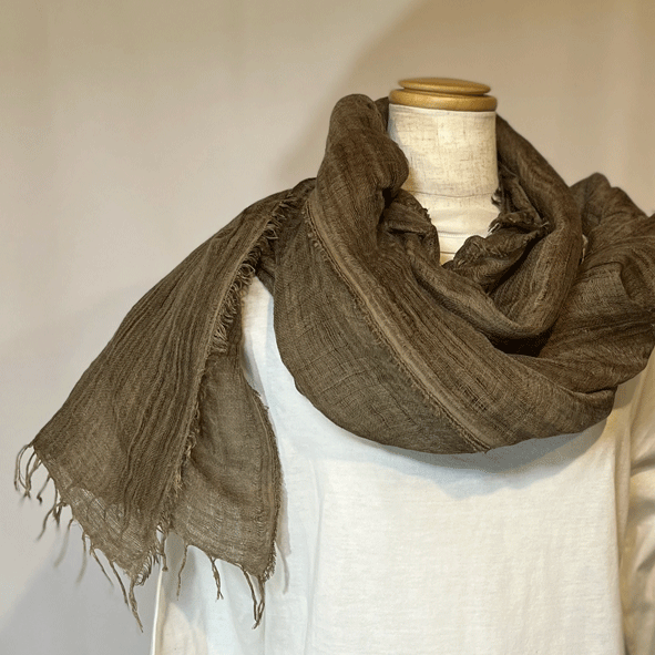 リネン二重織ロングストール K22030