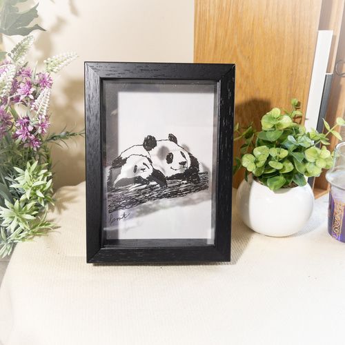 切り絵＜パンダの親子＞インテリア プレゼント ギフト creema限定 切り