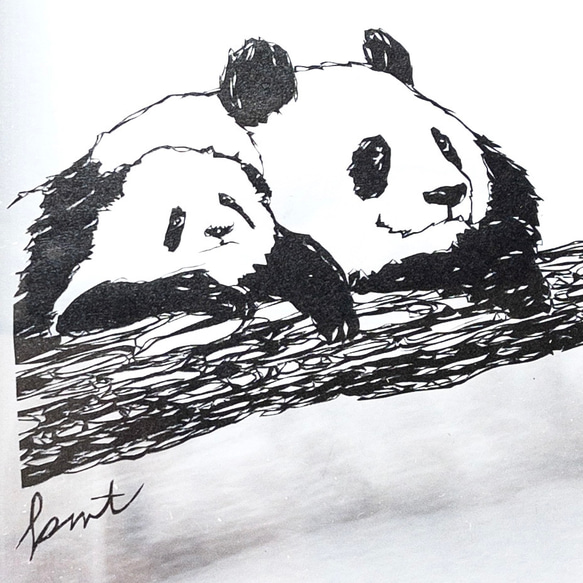 無形文化遺産 パンダ 切り絵 置物 切り絵＜パンダの親子＞インテリア プレゼント ギフト creema限定 切り